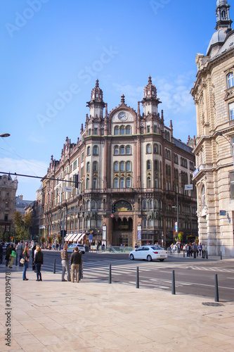Budapest, Hungary - October 06, 2014: Architecture and statues of the city
