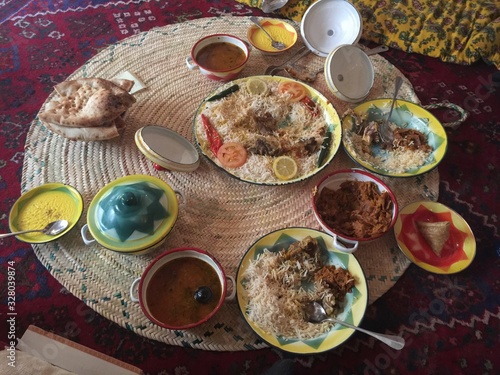 RIYAD, SAUDI ARABIA, typical arabic lunch or dinner