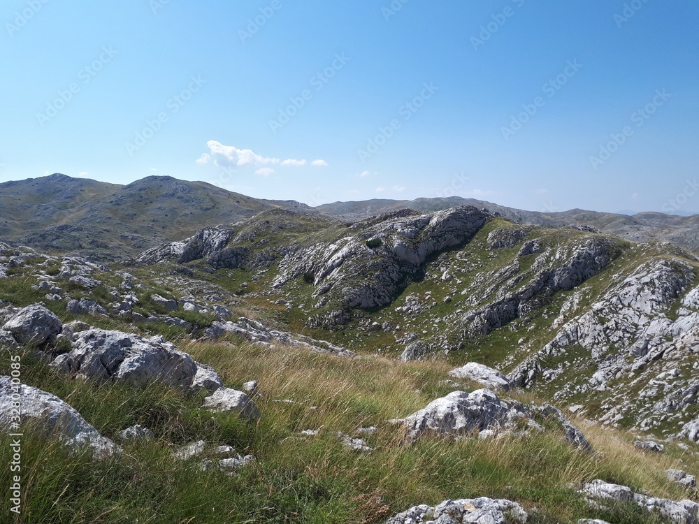 Scenic mountain panorama of alps