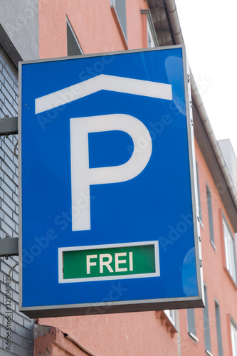 information sign for a parking area