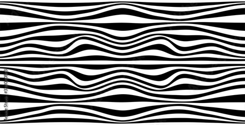 Black white striped waves