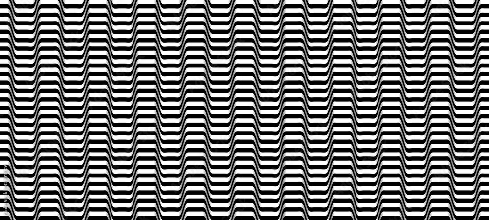 Black white striped waves-16 Black white striped waves-16