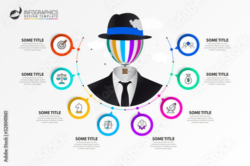 Infographic design template. Creative concept with 8 steps