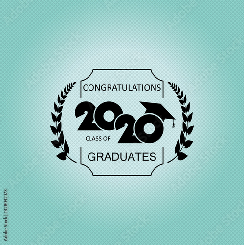 Class of 2020 with Graduation Cap. Design for greeting card, invitation, poster, brochure, label. Flat simple design