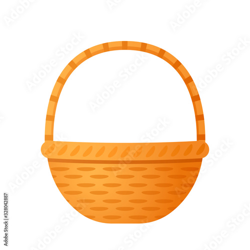 realistic wicker basket. vector illustration isolated on white background