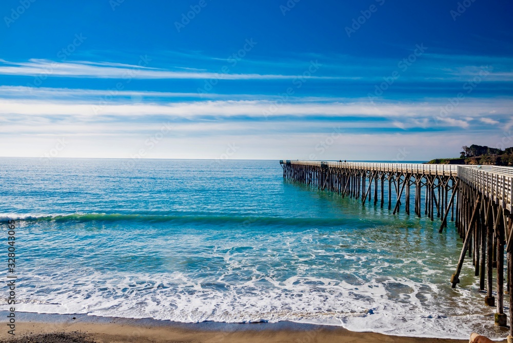California Pacific coast wooden pier