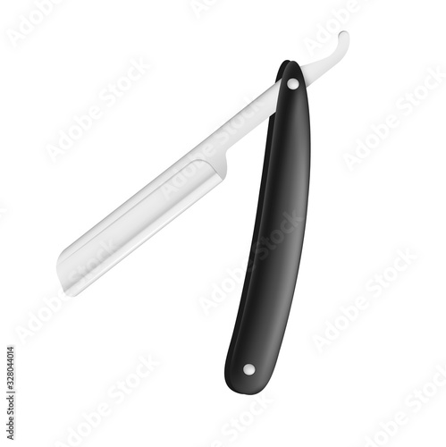 Realistic steel hazard razor for shaving men for barbershop and hairdresser.