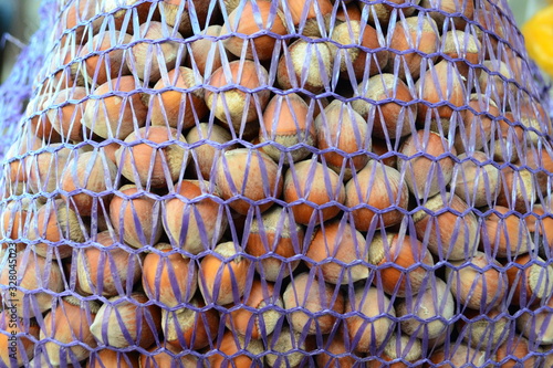Walnut hazelnuts in the net.