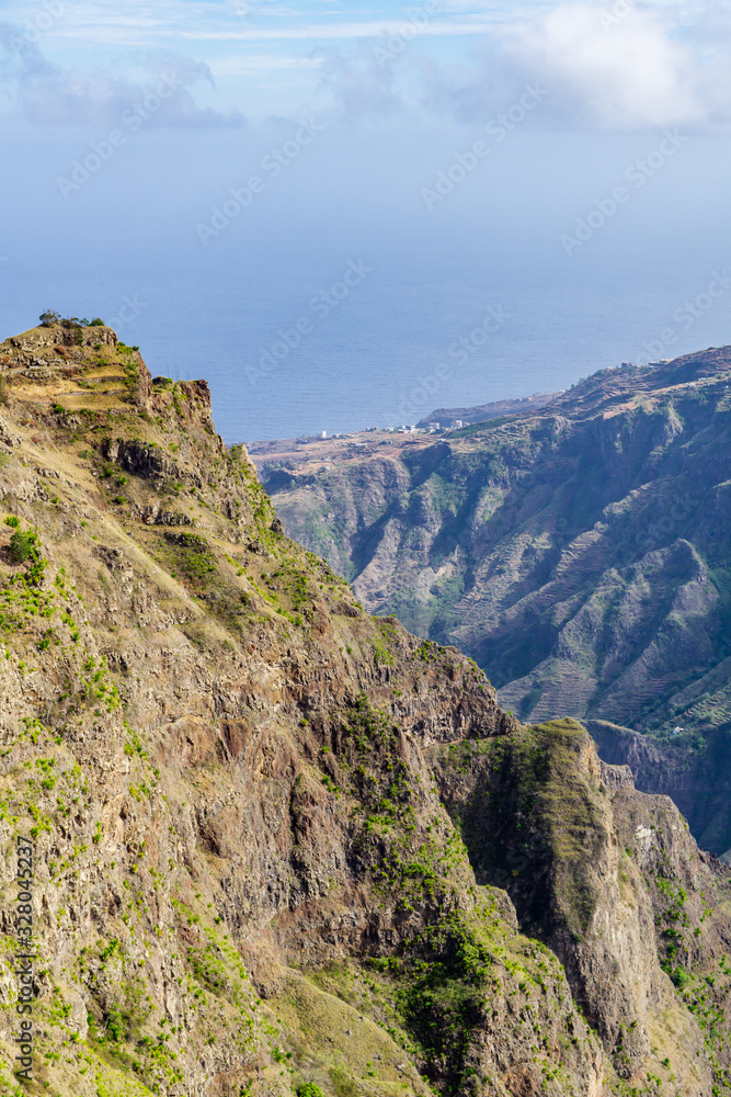 Mountains in Santo Antao Island, Cabo Verde, sailing