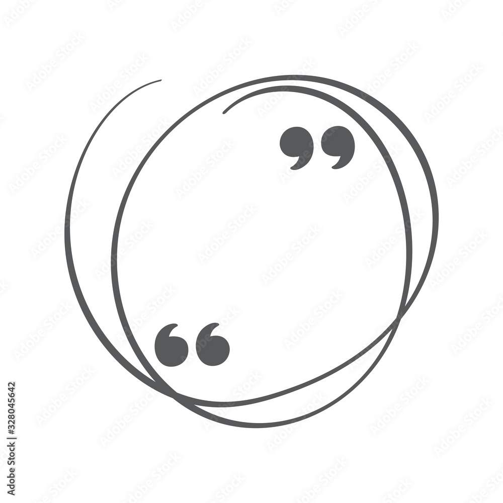 Calligraphic flourish round quote bubble frame. Copy space vector quote box for greeting card. Blank template design quotation quotes symbols. Creative banner illustration Calligraphic flourish round quote bubble frame. Copy space vector quote box for greeting card. Blank template design quotation quotes symbols. Creative banner illustration