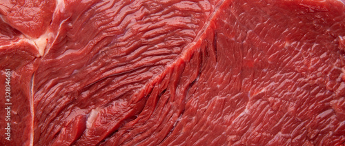 Fiber texture of meat close up, panorama