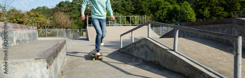 Woman skateboard skateboarding at skatepark