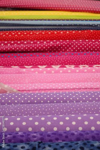 colorful dotted fabric for background