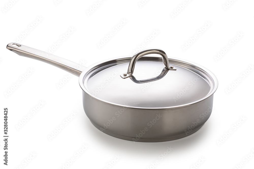 stainless pan isolated on a white background stainless pan isolated on a white background