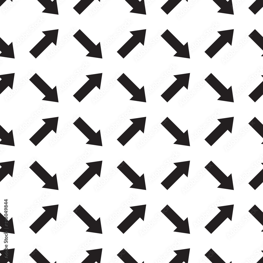 Arrows seamless pattern. Sketch design symbols. Black and white vector illustration. EPS10 Arrows seamless pattern. Sketch design symbols. Black and white vector illustration. EPS10