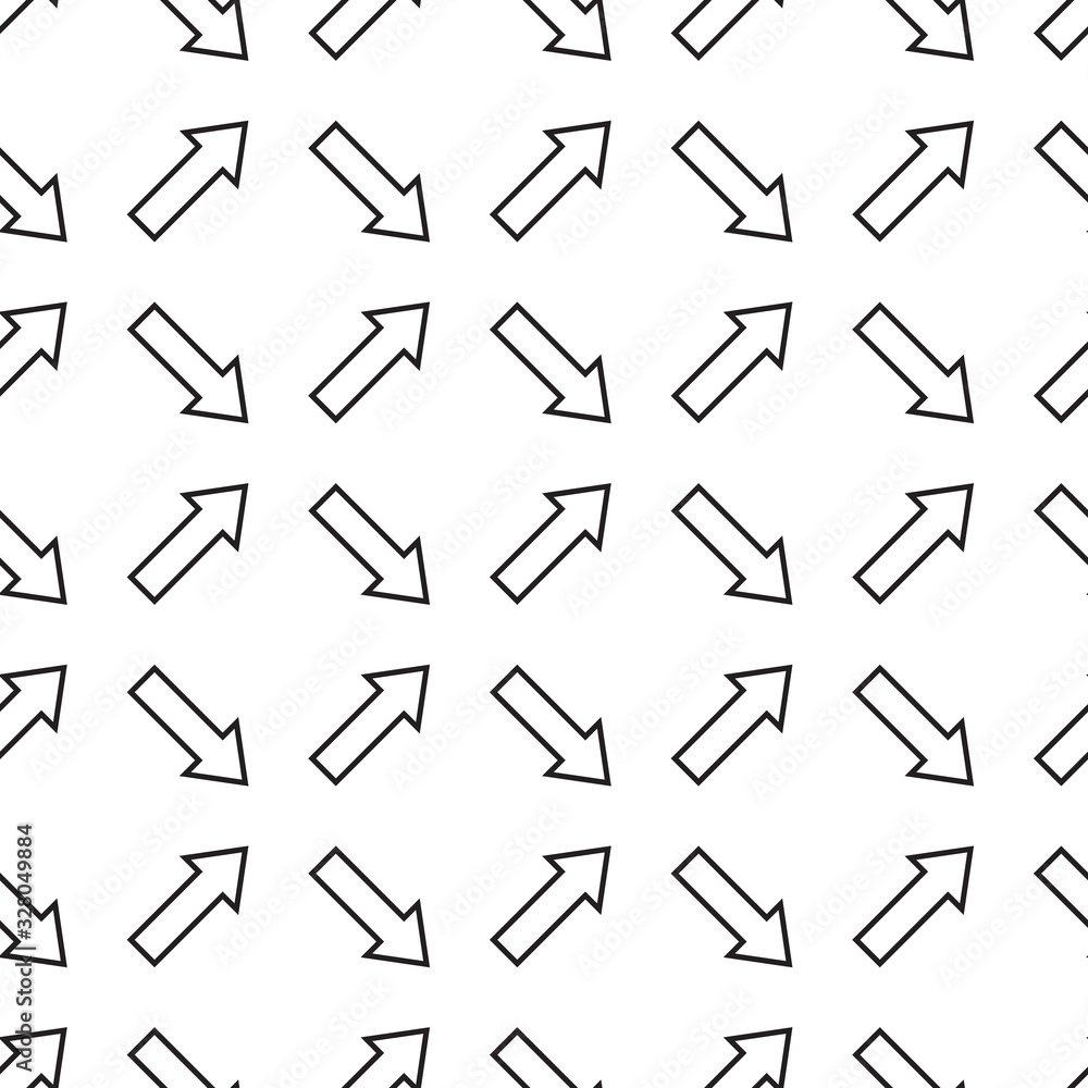 Arrows seamless pattern. Sketch design symbols. Black and white vector illustration. EPS10 Arrows seamless pattern. Sketch design symbols. Black and white vector illustration. EPS10