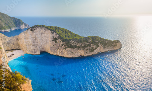 Fototapeta Naklejka Na Ścianę i Meble -  The beautiful bay with the famous shipwreck in Zakynthos Ionian sea in Greece
