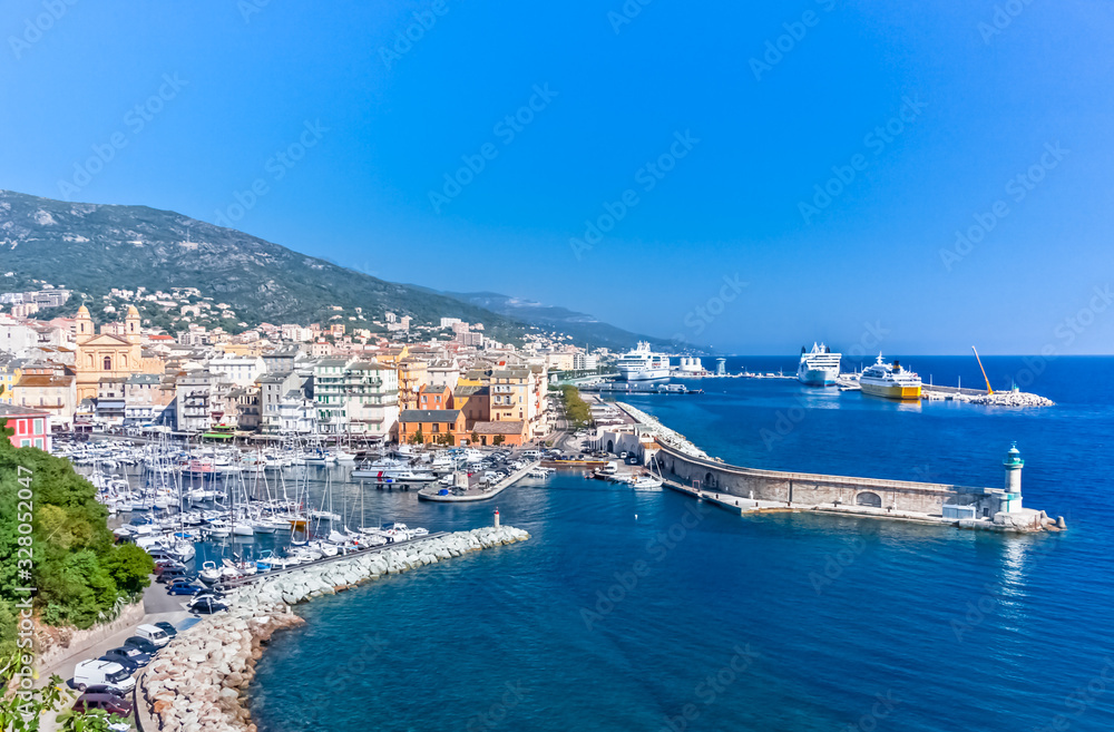 view of the city of Bastia, Corsica 