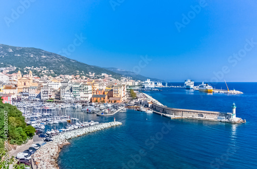 view of the city of Bastia, Corsica 