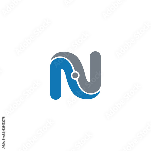 initial letter nv or vn logo vector designs