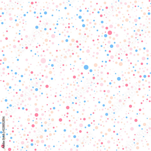 Simple seamless colorful random dotted pattern background.