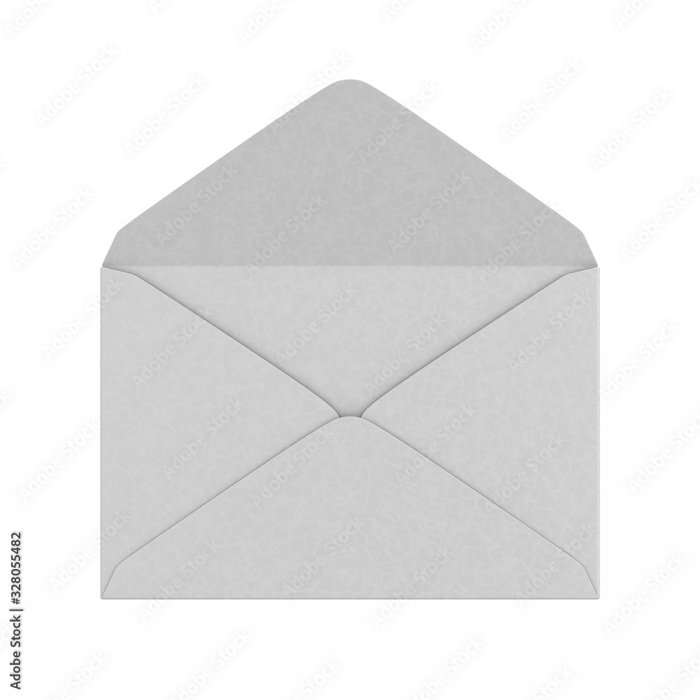 open envelope on white background. Isolated 3D illustration open envelope on white background. Isolated 3D illustration