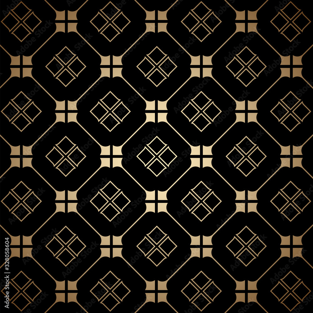 Golden and black art deco seamless pattern Golden and black art deco seamless pattern