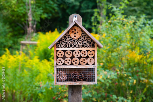 Insect hotel in the city park