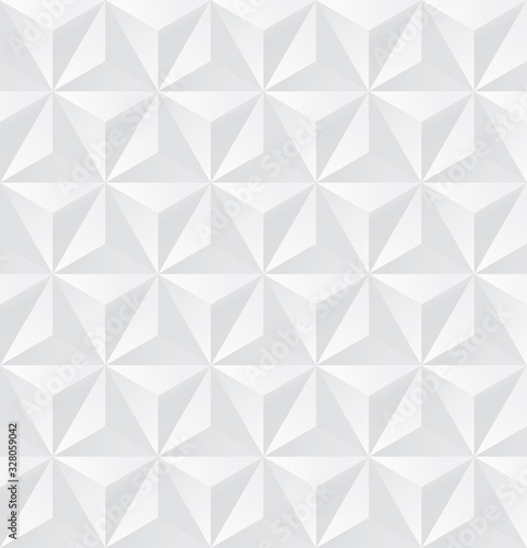 Abstract white triangle background, 3d triangle seamless pattern, Vector.