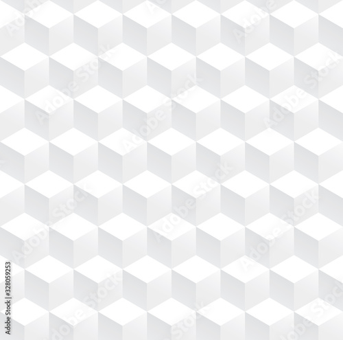Abstract cube pattern background  White 3d box seamless background  Vector.