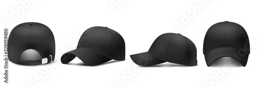 Black cap Mockup, realistic 3D style