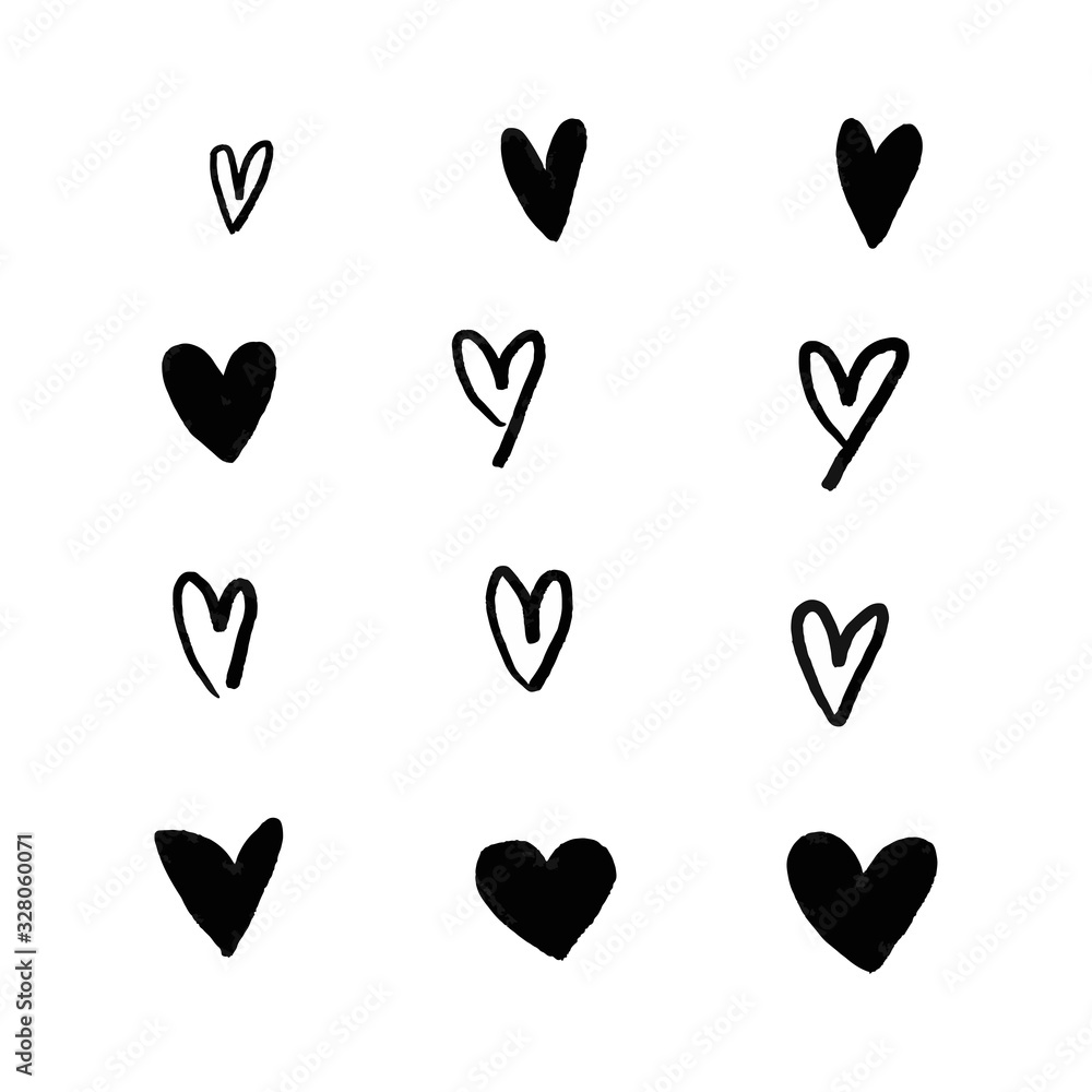 Heart doodles. Hand drawn hearts. Design elements for Valentine's day. Vector EPS 10. Heart doodles. Hand drawn hearts. Design elements for Valentine's day. Vector EPS 10.