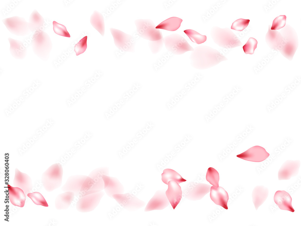Pink sakura flower flying petals isolated on white vector background. Pink sakura flower flying petals isolated on white vector background.