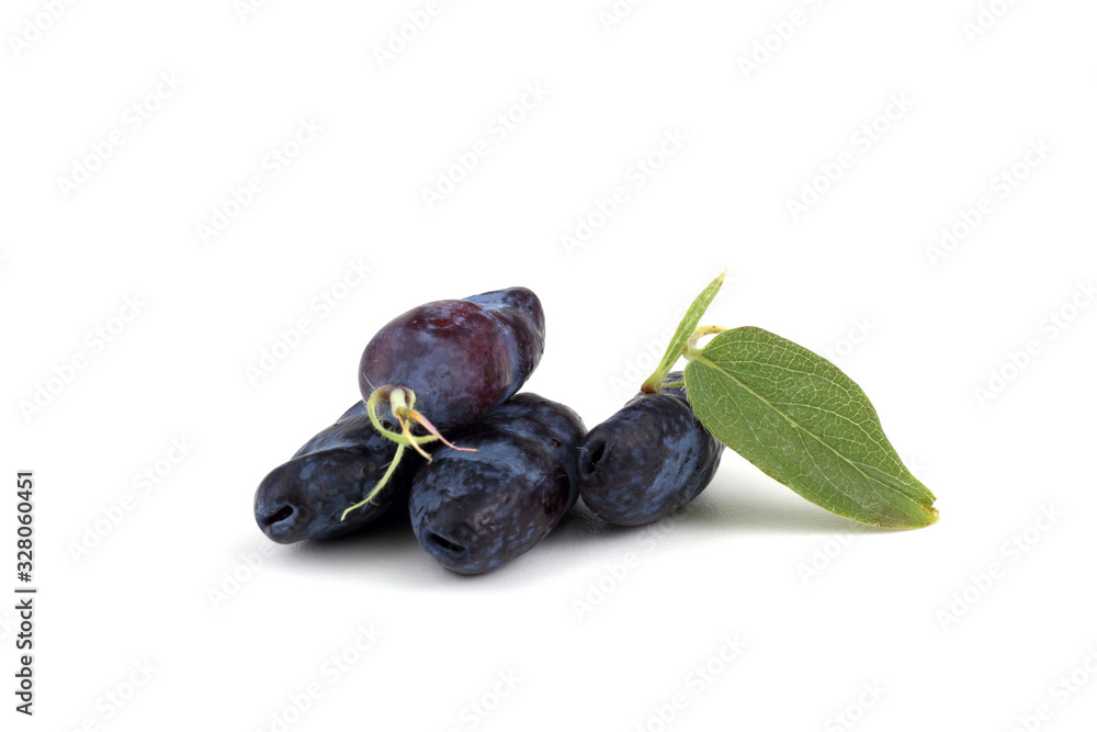 Honeyberries and leaves