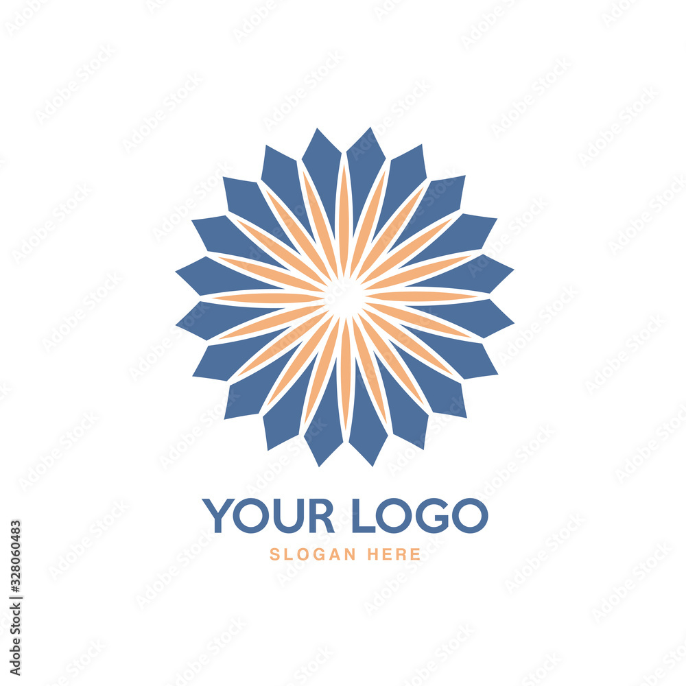 Modern Geometric Flower Logo Design Modern Geometric Flower Logo Design