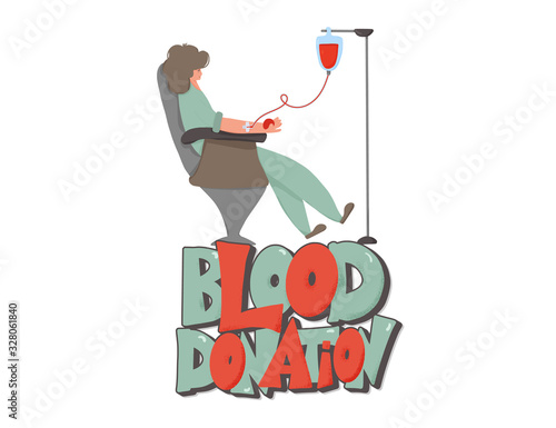 Blood donation concept. Vector flat set isolated.
