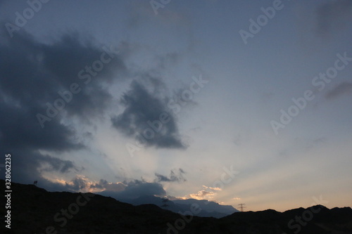 pale sunset with clouds