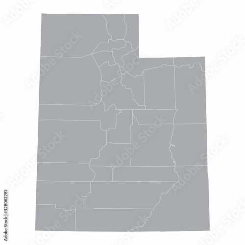 Utah counties map photo