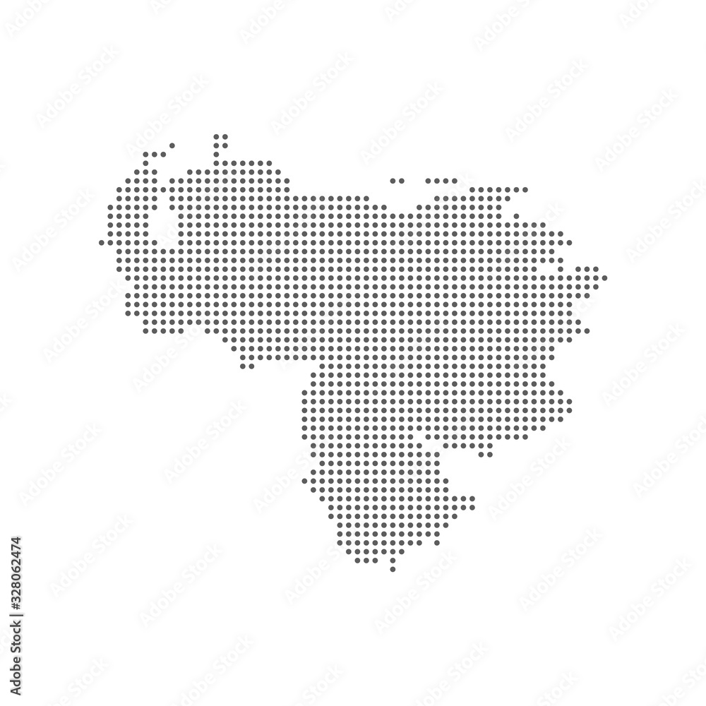 Map polka dot dotted pixel particle of Venezuela