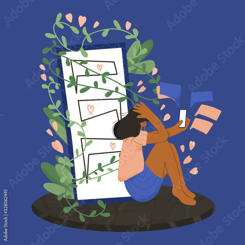 Mental disorder. Vector person with bad mood.