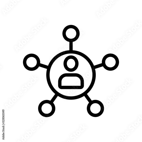 man attracts referrals icon vector. Thin line sign. Isolated contour symbol illustration