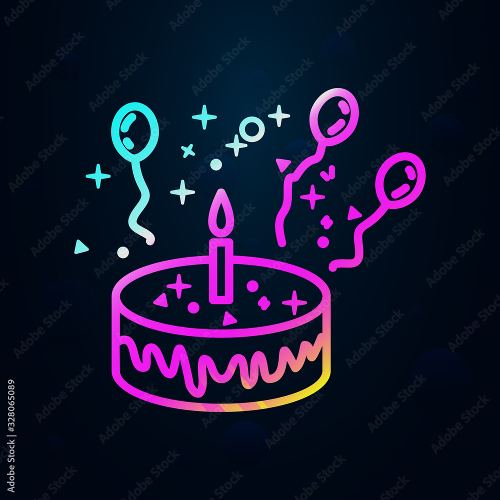 birthday cake in nolan style icon. Simple thin line, outline vector of birthday icons for ui and ux, website or mobile application