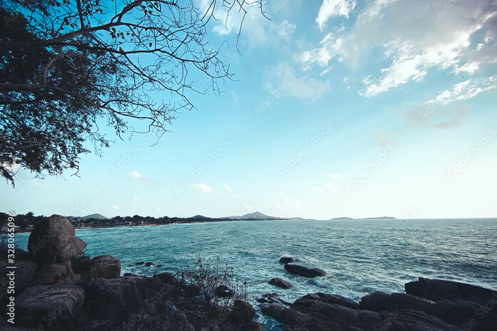 Sea and beach in the evening ,Sea view and evening Sea and beach in the evening ,Sea view and evening