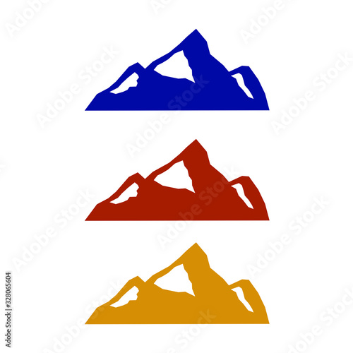 Design colorful hills, 3 color variants