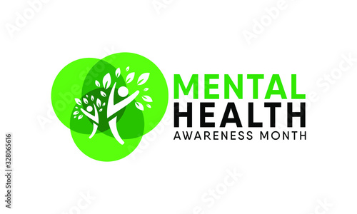 Vector illustration on the theme of National Mental Health awareness month of May.
