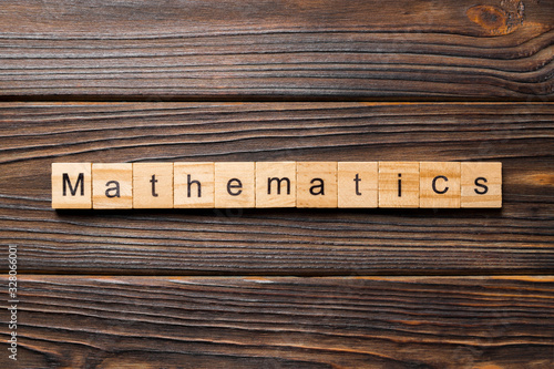 Canvas-taulu mathematic word written on wood block