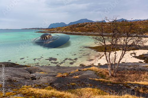 Billede på lærred Crashed UFO