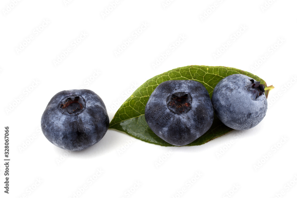 Blueberries on leaf Blueberries on leaf