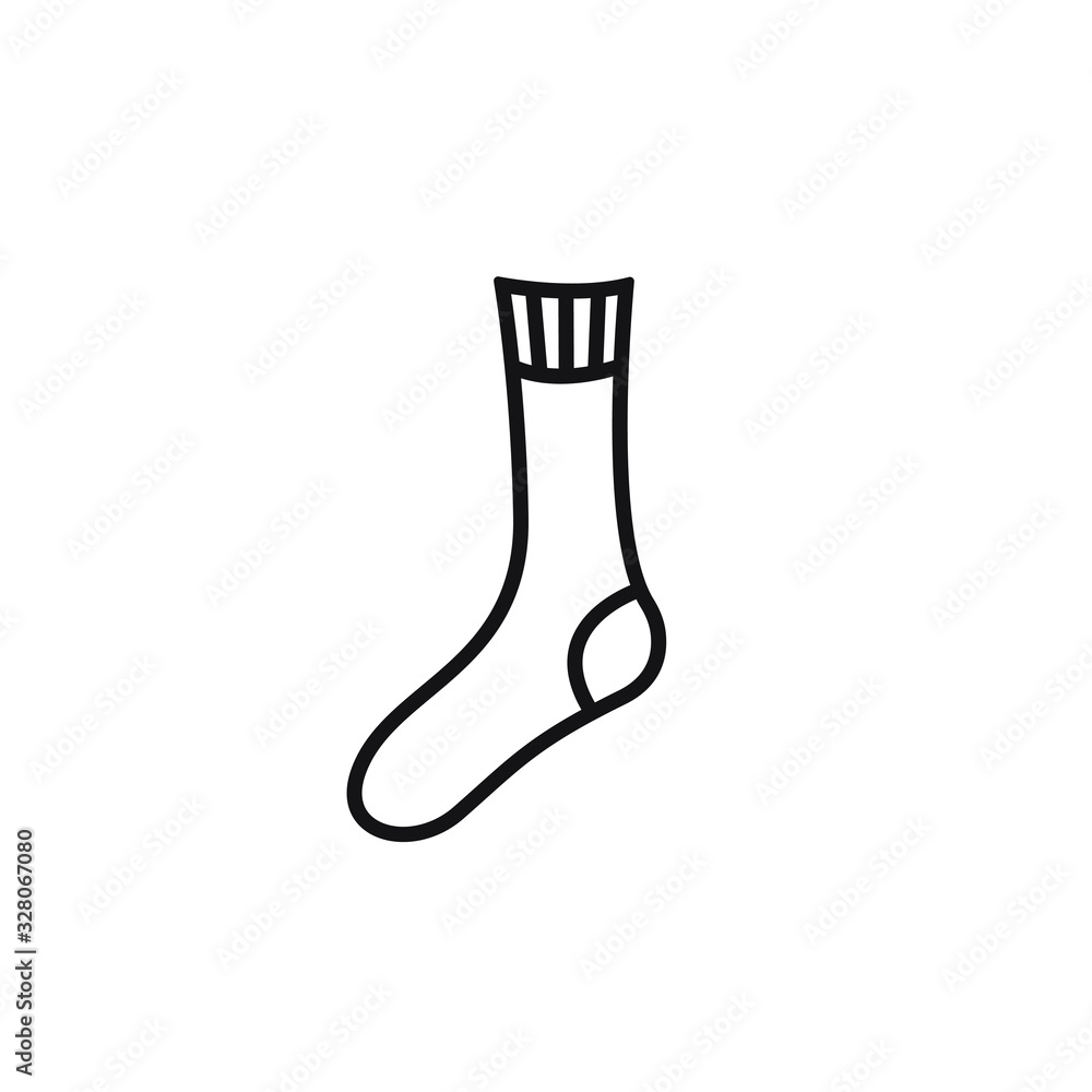 Simple linear sock icon sign vector design. Christmas gift symbol. Simple linear sock icon sign vector design. Christmas gift symbol.