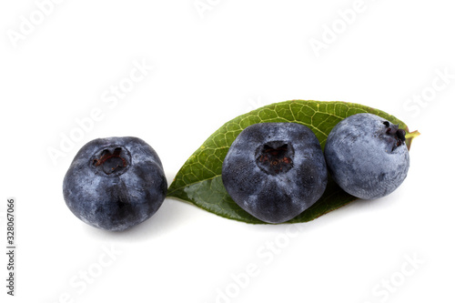 Blueberries on leaf